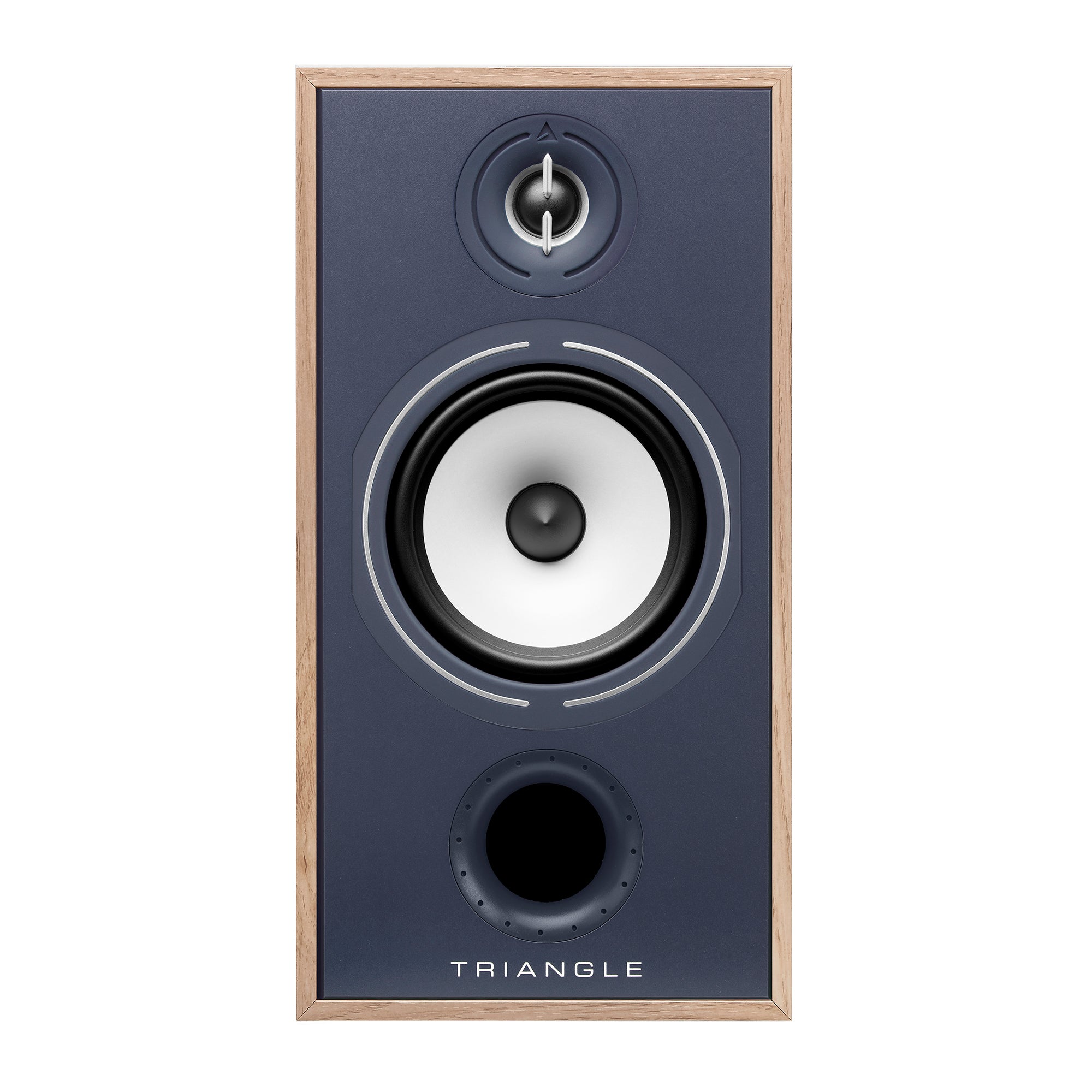 Triangle Hifi Enceintes Bibliothèque Borea BR04 Chene clair bleu pictures packshot face 
