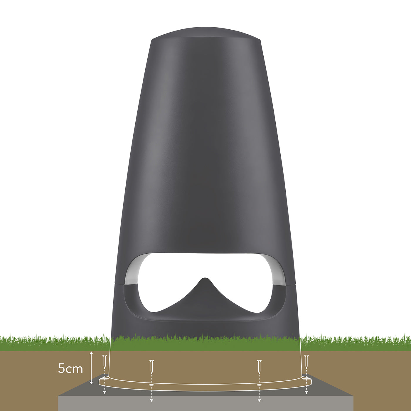 Triangle hifi enceinte hifi extérieur jardin terrasse piscine led intégrée IP66 gris schema